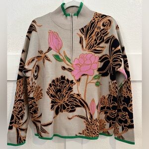 Fate Sweater - Pullover Knit - Taupe, Black, Pink, Orange, Green - Size Small